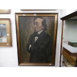 A FRAMED OIL ON CANVAS OF BENJAMIN DISRAELI