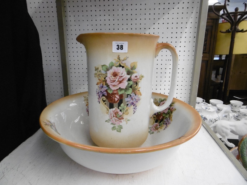 A JUG AND BOWL SET