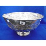GOOD QUALITY SILVER PLATED PUNCH BOWL AND LADLE