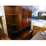 A MAHOGANY WALL UNIT