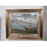 A FRAMED SIGNED SEASCAPE