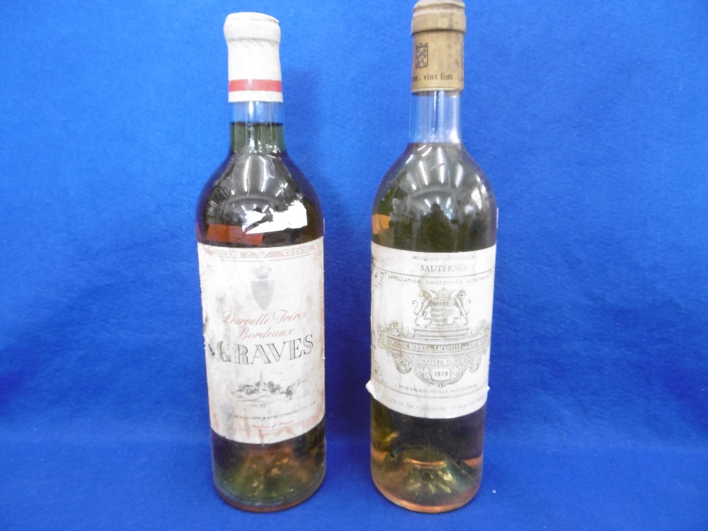A BOTTLE OF GRAVES AND A BOTTLE OF CHATEAU FILMOT 1978