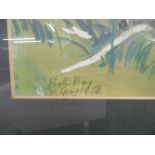 A FRAMED PASTEL FOREST/WOODLAND SCENE SIGNED