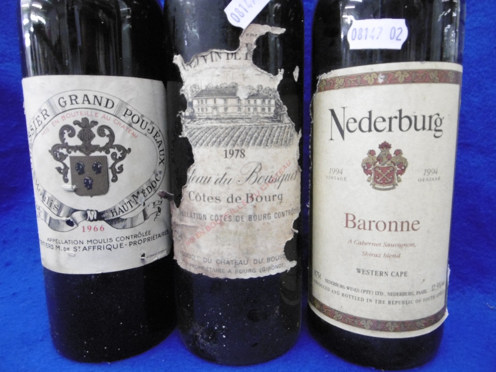 SEVEN BOTTLES OF RED WINE INCLUDING GRESSIER GRAND POUJEAUX 1966, - Image 2 of 4