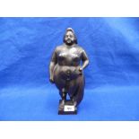 A BOTERO STYLE BRONZE LADY