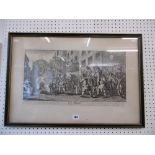 A FRAMED 18TH CENTURY ENGRAVING HOGARTH TEMPLE BAR