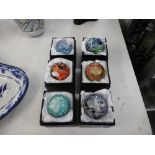 SIX MILIFORE STYLE PAPERWEIGHTS