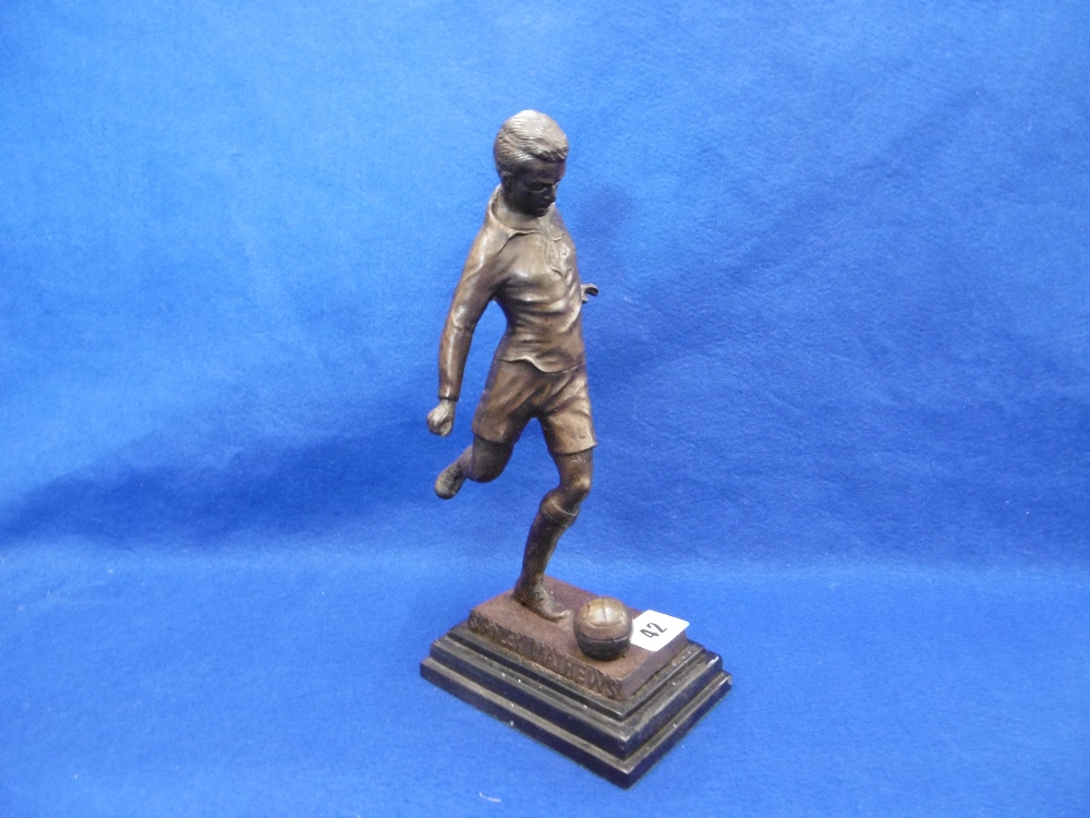 A BRONZE SCULPTURE OF A FOOTBALLER - Image 2 of 2