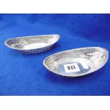 A PAIR OF EDWARDIAN HM SILVER PIERCED DISHES, JAMES DIXON LONDON 1907 3.