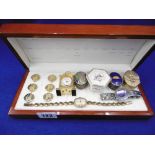 AN ASSORTMENT OF ITEMS INCLUDING PILL BOXES,