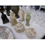 QTY OF ALABASTER/ ONYX INC. TABLE LAMP ETC.