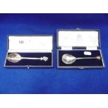 MAPPIN AND WEBB BOXED HM SILVER COMMEMORATIVE SPOON AND A BOXED JAM SPOON