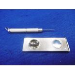HM SILVER TOOTHPICK AND A HM SILVER CIGAR CUTTER