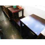 PAIR OF HARDWOOD LAMP TABLE AND A COFFEE TABLE