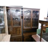 TWO MAHOGANY DISPLAY CABINETS