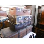 A QUANTITY OF OLD CASES AND A TRUNK