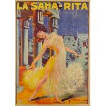 Plakate - - La Saha-Rita. Farbig lithographiertes Plakat. Paris, Druck bei Gaslice, um 1910. Ca. 134