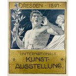 Plakate - - Schindler, Osmar. Dresden 1897. Internationale Kunstausstellung. Zweifarbig