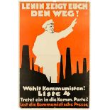 Plakate - - Lenin zeigt euch den Weg. Wählt Kommunisten Liste 4. Tretet ein in die Komm. Partei.