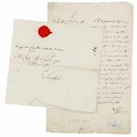 Loup, Johann de. Zwei eigenhändige Briefe mit Unterschrift. Deutsche Handschrift auf Papier. Datiert