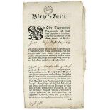 Judaica - - Berliner Bürgerbrief für den Handelsmann Meyer Moses Meyerhoff. Vordruck mit