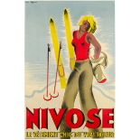 Plakate - - Machatschek, Karl. Nivose. Le vetement "chic" du "vrai" skieur. Farbig