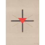 Bauhaus - - Schreyer, Lothar. Kreuz der Geburt (Marionettenspiel). Farbige Lithographie mit