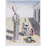 Chirico, Giorgio de. Le muse inquietanti. Handkolorierte Lithographie auf Velin. Rechts unten