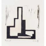 Bauhaus - - Maatsch, Thilo. Ohne Titel (geometrische Komposition). Holzschnitt auf dünnem Papier.