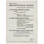 Bauhaus - - Staatliche Bauhochschule Weimar. Drei Kleinschriften. 1929. Unterschiedliche Formate. Im