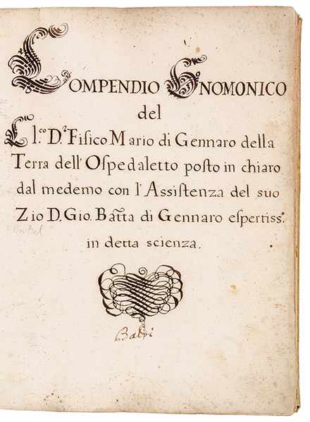 Sonnenuhren - - Di Gennaro, Mario. Compendio Gnomonico del D. fisico Mario di Gennaro della terra