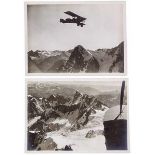 Künstlerphotographie - - Mittelholzer, Walter. Flugzeug über dem Eiger 4500 m. Original-