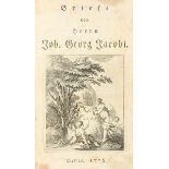 Jacobi, Johann Georg. Briefe. Mit gestochener Titelvignette von J.W. Meil. Berlin, 1778. 80 S. 16