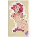 Schiele, Egon. Neun (4 doppelblattgroße, 4 farbige) Lithographien auf Rive Artist aus "Schiele.