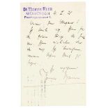 Mann, Thomas. Eigenhändige, datierte und voll signierte Postkarte an einen Dr. Wiegand in München.