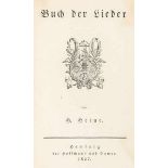 Heine, Heinrich. Buch der Lieder. Mit Holzschnitt-Titelvignette. Hamburg, Hoffmann und Campe,