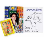 Rizzi, James. Annähernd ganzseitige Original-Filzstiftzeichung. Signiert und datiert 2006. Ca. 26