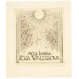 Tschechische Avantgarde - - Kupka, Frantisek. Moje kniha. Icka Waldesová. Exlibris. Radierung in