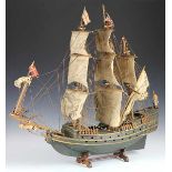 Nautik - - Schiffsmodell. Mitte 19. Jhdt., maßstabsgetreues Modell eines englischen Dreimasters