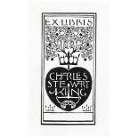 Exlibris - - Voysey, Charles Francis Annesley. Ex Libris Charles Stewart King. Lithographie auf