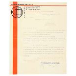 Bauhaus - - Moholy-Nagy, Laszló. Rechnungsformular für den Bauhausverlag. Mit maschinenschriftlichem