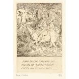 Walser Karl. Suite von 16 signierten und datierten Original-Radierungen auf Bütten zu: Cervantes
