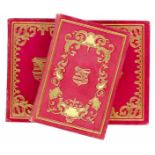 Einbände - - Drei rote Ganzmaroquinbände mit reicher Rückenvergoldung sowie goldgeprägten, von