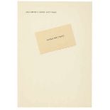Bauhaus - - Wittwer, Hans. Visitenkarte Wittwers sowie ein Bogen des eigenen Briefpapiers (
