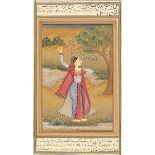 Drei fein ausgeführte persische Buchmalereien. Gouachen auf Papier. Um 1900. Ca. 21 x 13 cm.