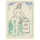 Matisse, Henri. Ex Libris du Comte Keller. Farblithographie auf Velin. Signiert im Stein unten