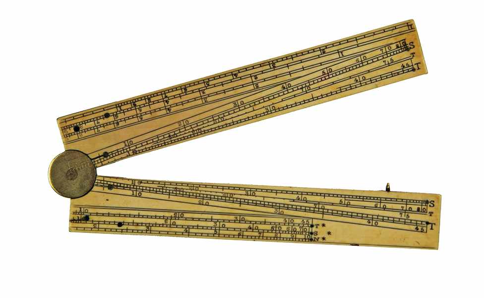 Vermessung - Geometrie - - Proportionalzirkel nach Galileo Galilei. England um 1770, signiert "T.