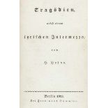 Heine, Heinrich. Tragödien, nebst einem lyrischen Intermezzo. Berlin, F. Dümmler, 1823. 2 Bl., 247