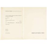 Bauhaus - - bauhaus-diplom. Buchdrucke auf dünnem Papier. 5 S. (3 Bl.). Ohne Druckvermerk. Dessau,