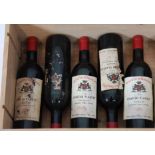 5 bouteilles CHATEAU PLANTEY PAUILLAC 1969 -